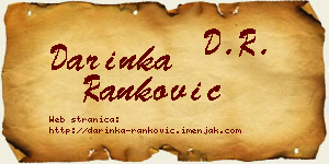 Darinka Ranković vizit kartica